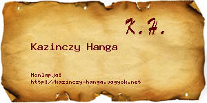 Kazinczy Hanga névjegykártya